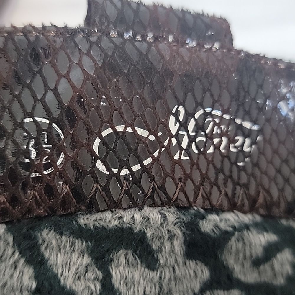 Honey Bee knee high python textured fabric boots … - image 12